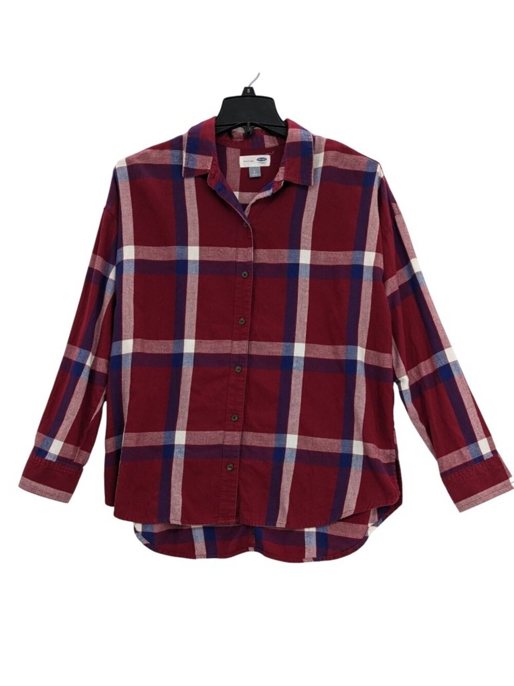 Old Navy Boyfriend Flannel Twill Shirt Button Front Relaxed Ft‎ Grunge 90s Large